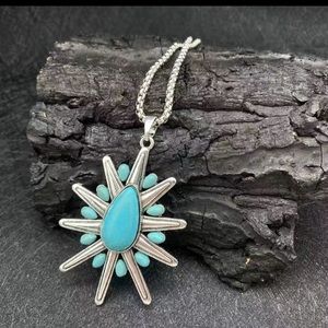 Silver & Turquoise Pendant Necklace